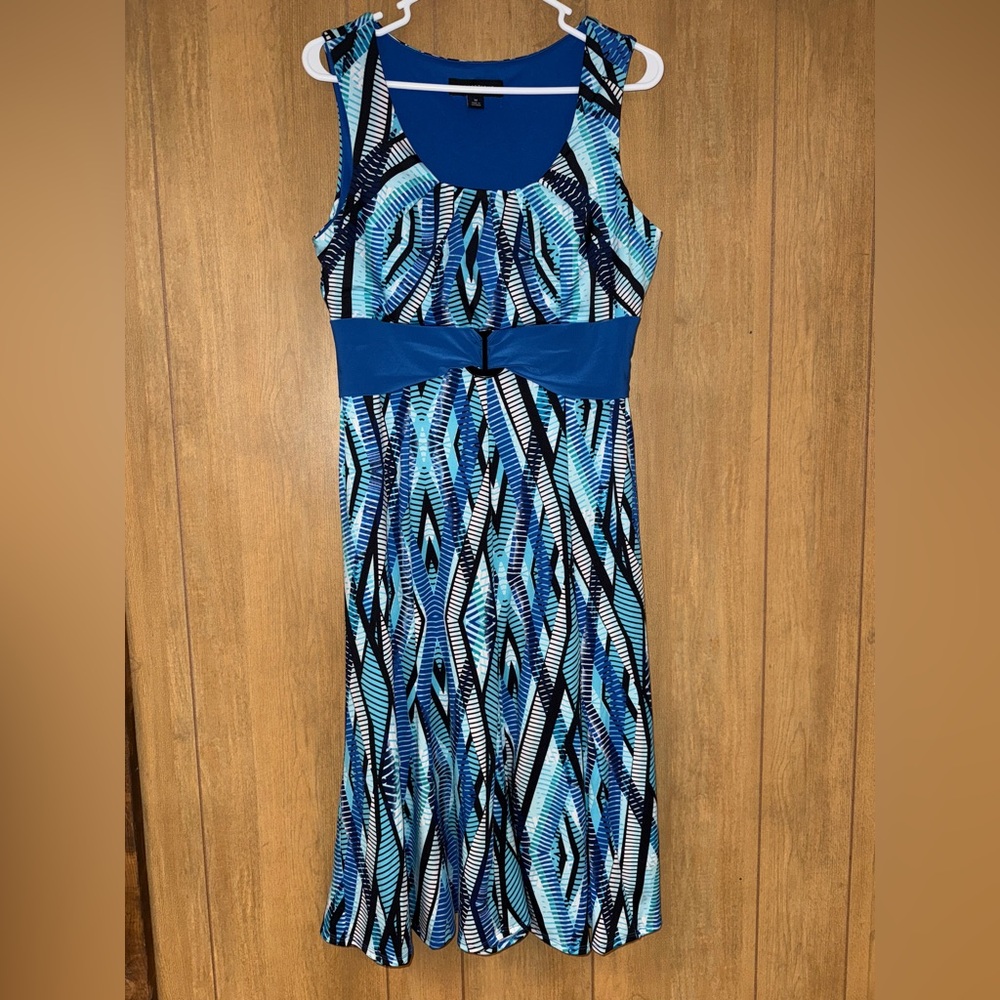 Perceptions Blue and Black Patterned Dress